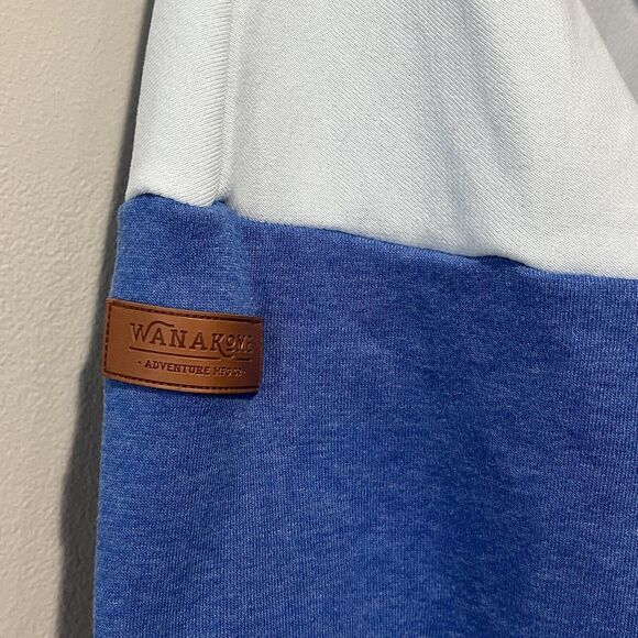 Wanakome Hoodie Women’s Small Corene Hooded Sweatshirt Blue Gray Colorblock - Picture 13 of 14